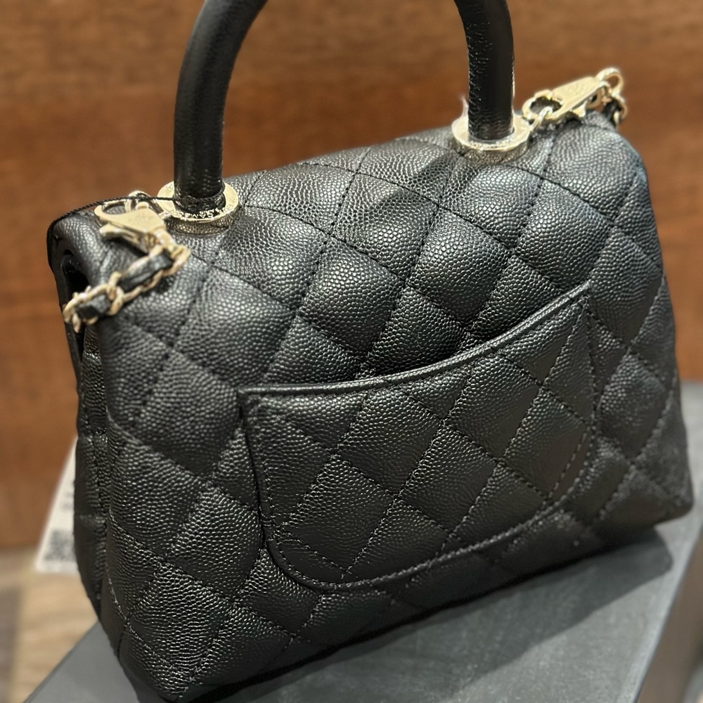 Chanel extra Mini Coco Handle in Black Caviar with GHW